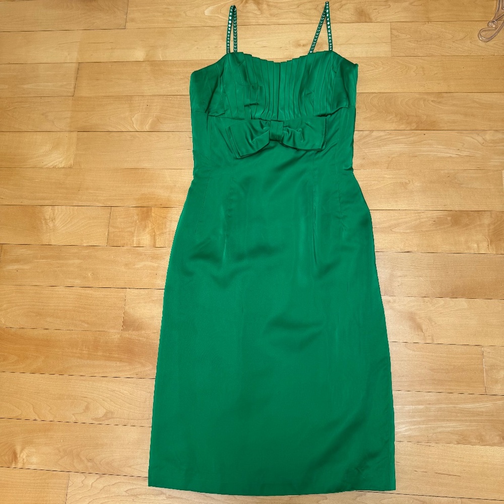 Lilli Diamond of California Vtg 50's Cocktail Dress with Rhinestone Straps 'S'